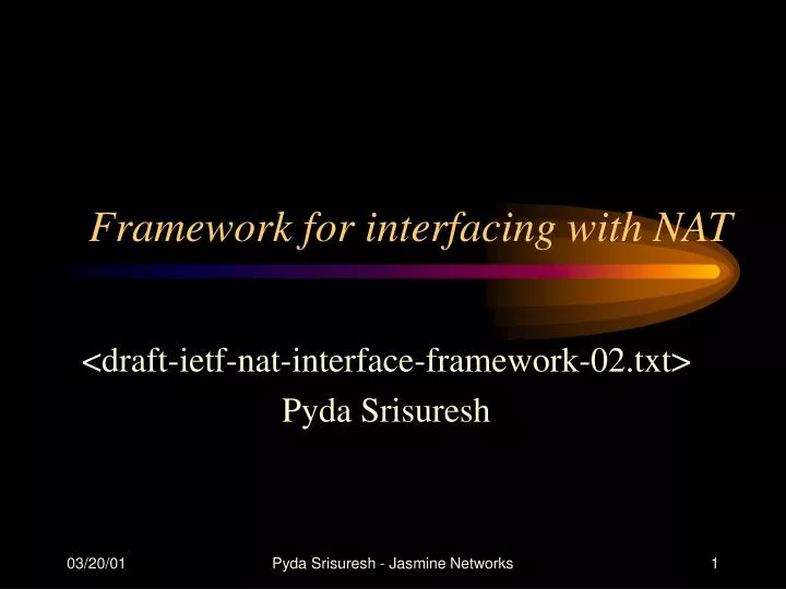 framework for interfacing with nat