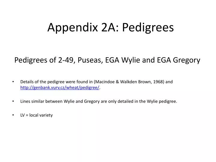 pedigrees of 2 49 puseas ega wylie and ega gregory