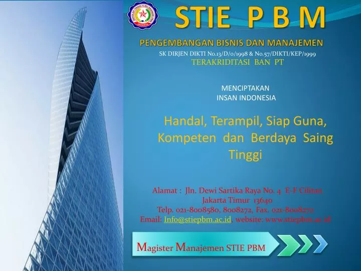 stie p b m pengembangan bisnis dan manajemen