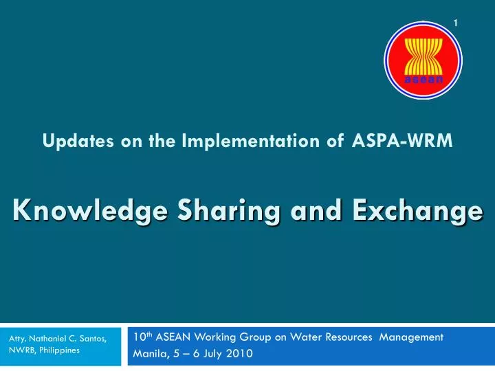 updates on the implementation of aspa wrm knowledge sharing and exchange