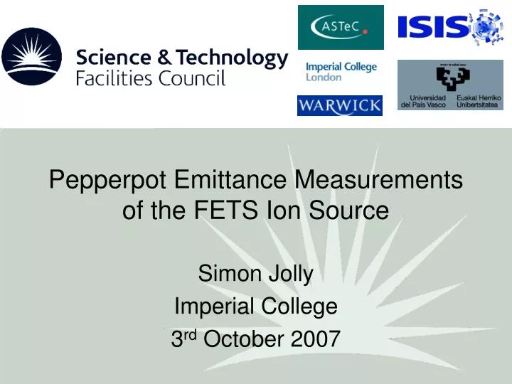 pepperpot emittance measurements of the fets ion source