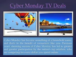 Cyber Monday Tv Deals 2014