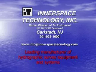 Leading manufacturer of hydrographic survey equipment and systems