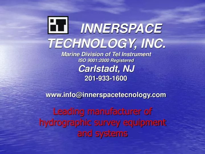 leading manufacturer of hydrographic survey equipment and systems