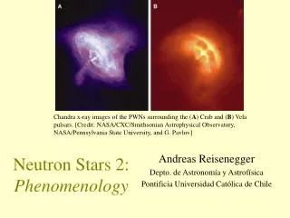 Neutron Stars 2: Phenomenology
