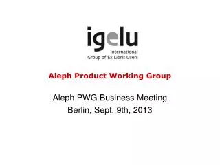 Aleph Product Working Group