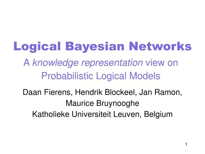 logical bayesian networks