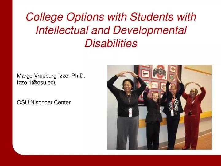 college options with students with intellectual and developmental disabilities