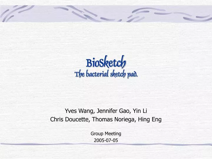 biosketch the bacterial sketch pad