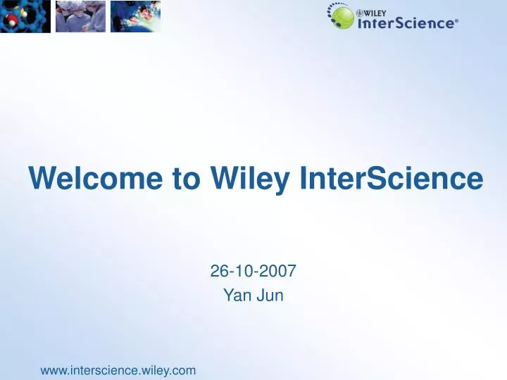 welcome to wiley interscience