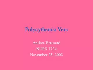 Polycythemia Vera