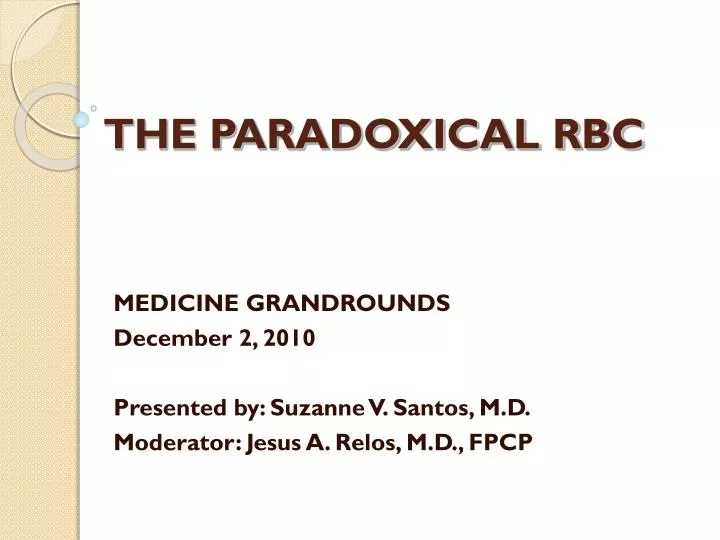 the paradoxical rbc