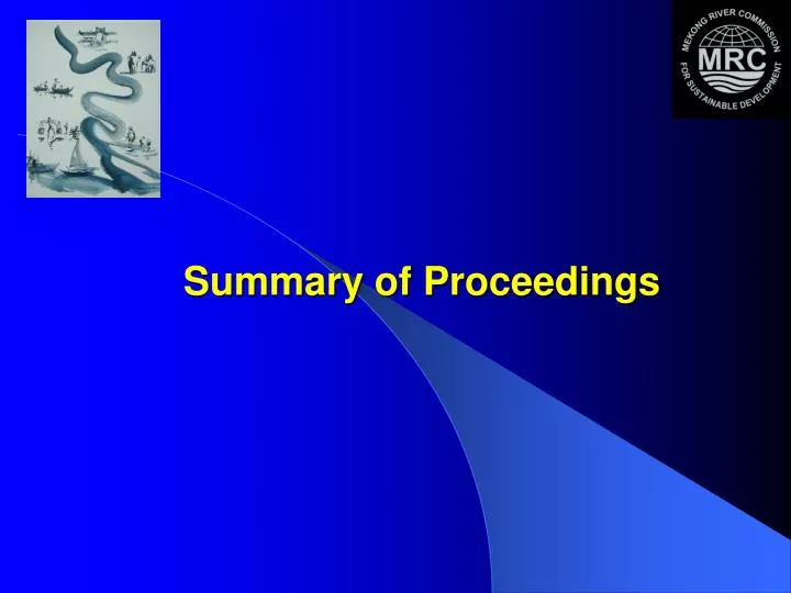 summary of proceedings