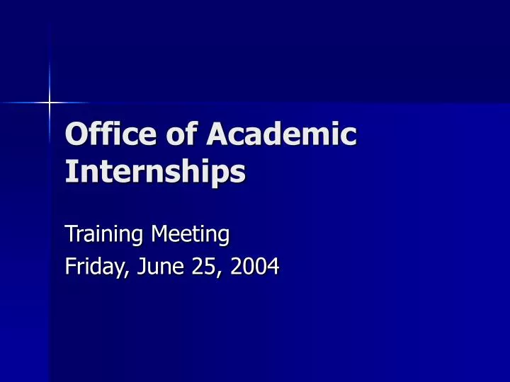 office of academic internships