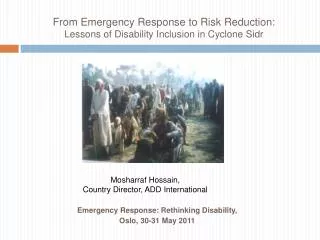 From Emergency Response to Risk Reduction: Lessons of Disability Inclusion in Cyclone Sidr