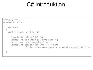 C# introduktion.