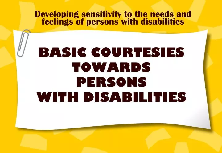 basic courtesies towards persons with disabilities