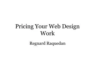 Pricing Your Web Design Work