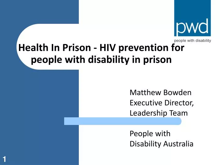 health in prison hiv prevention for people with disability in prison