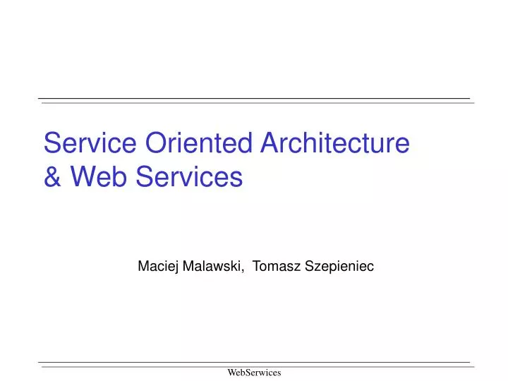 service oriented architecture web services
