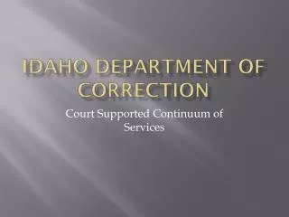 Idaho Department of correction