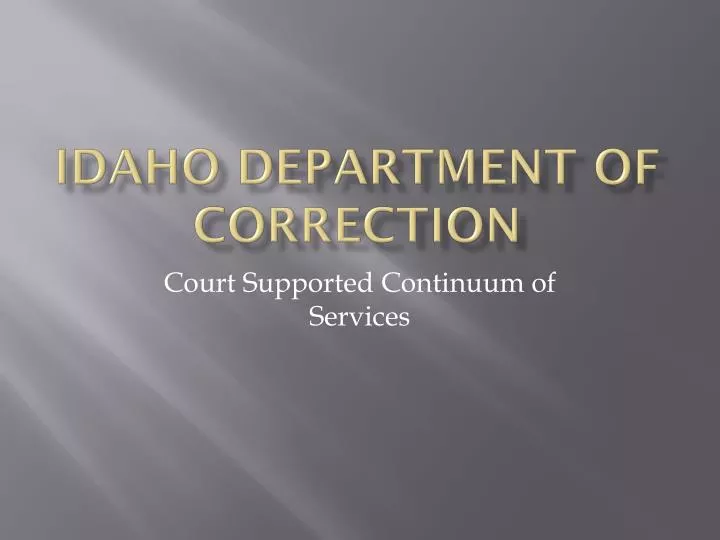idaho department of correction