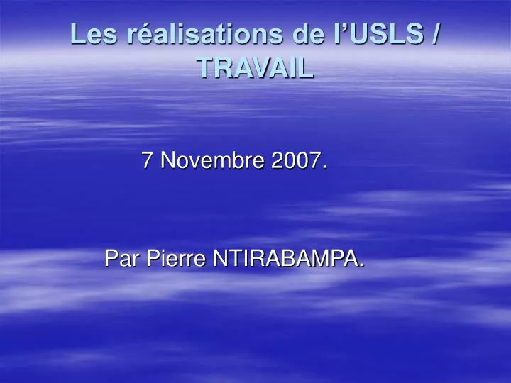 7 novembre 2007 par pierre ntirabampa