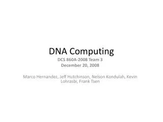 DNA Computing