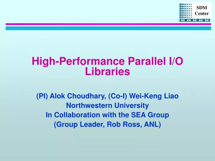high performance parallel i o libraries