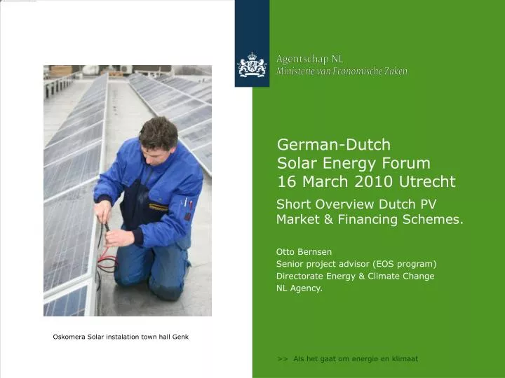 german dutch solar energy forum 16 march 2010 utrecht