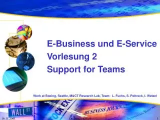 E-Business und E-Service Vorlesung 2 Support for Teams