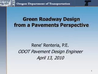 Green Roadway Design from a Pavements Perspective