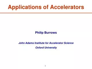 Applications of Accelerators