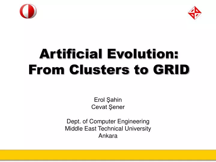 artificial evolution from clusters to grid
