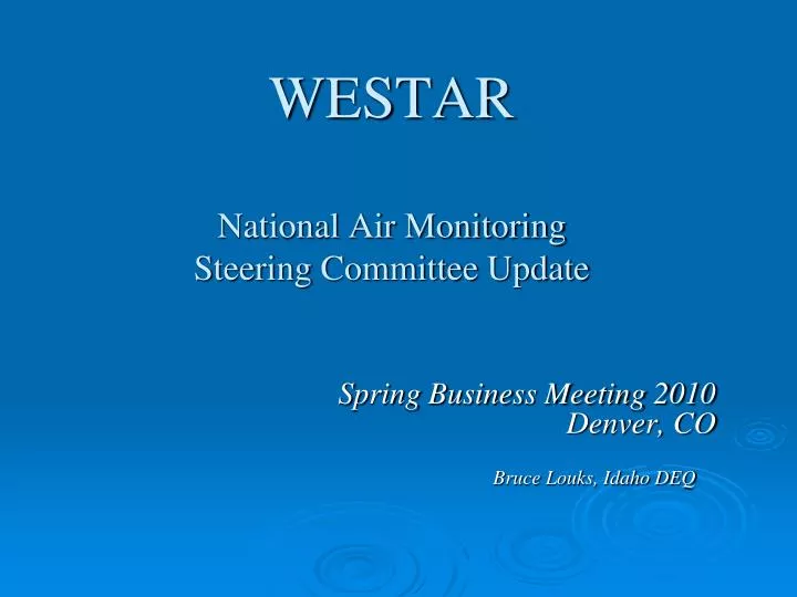 westar national air monitoring steering committee update