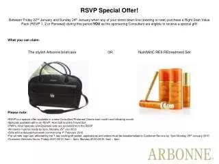 RSVP Special Offer!