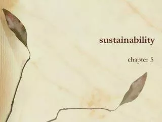 sustainability