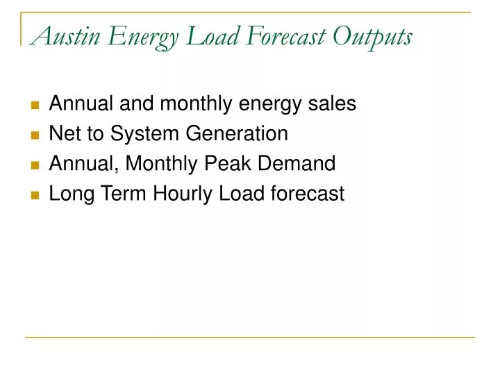 austin energy load forecast outputs