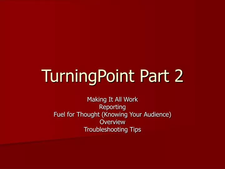 turningpoint part 2