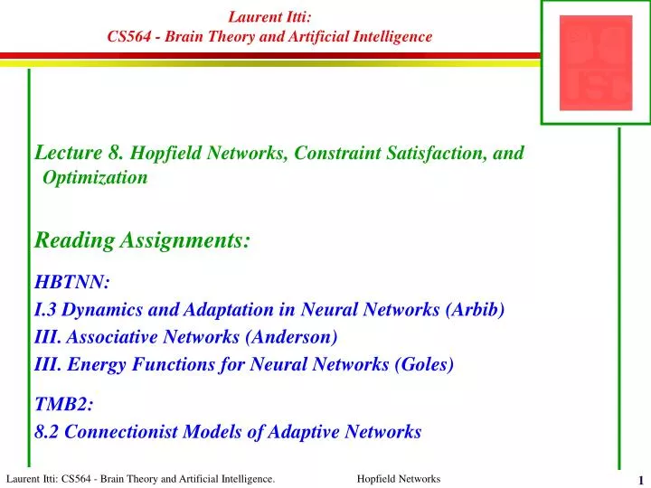 laurent itti cs564 brain theory and artificial intelligence