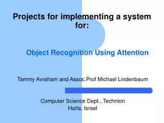 Object Recognition Using Attention