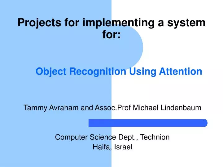 object recognition using attention