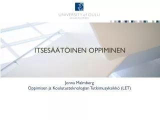 itses t inen oppiminen