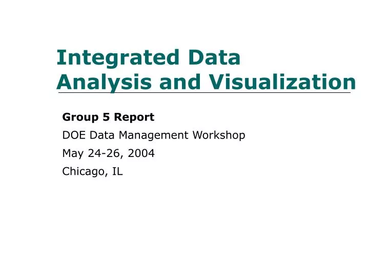 integrated data analysis and visualization