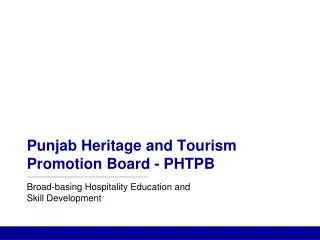 Punjab Heritage and Tourism Promotion Board - PHTPB