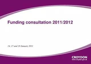 Funding consultation 2011/2012