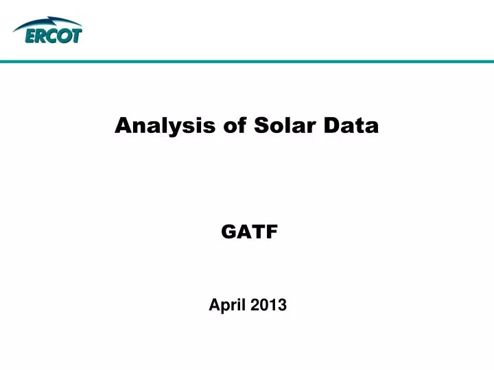 analysis of solar data