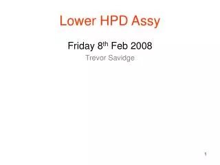 Lower HPD Assy
