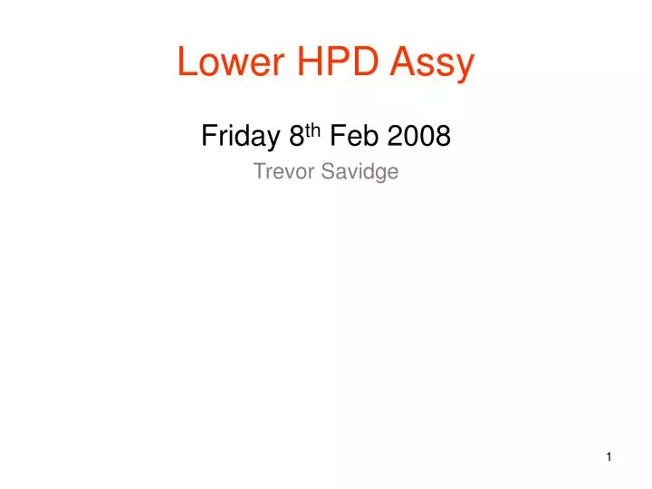 lower hpd assy