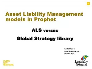 Asset Liability Management models in Prophet